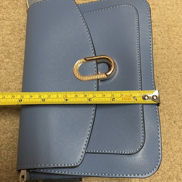 Grey blue purse with chic fabric straps - Picture 10 of 11